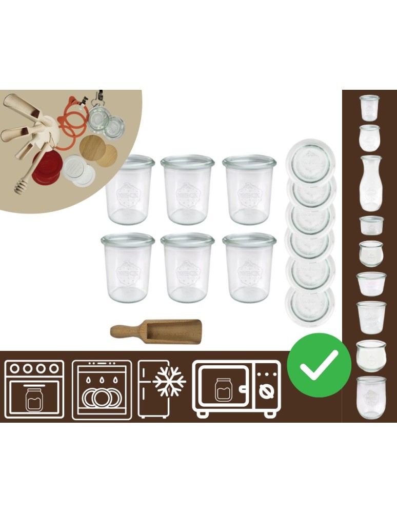 Słoiki i butelki - Słoiki WECK x6 / szklane wieko, miarka słoik 160ml MOLD - produkt MODO24.PL 11