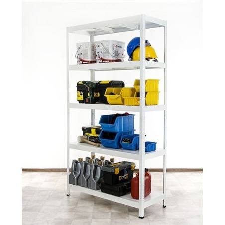 Regał metalowy ELARA 180x100x40 5p biała