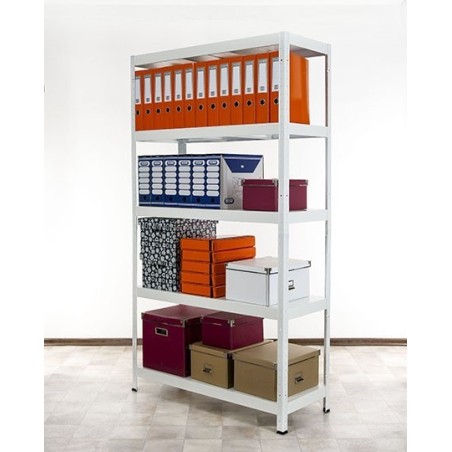 Regał metalowy ELARA 180x100x40 5p biała