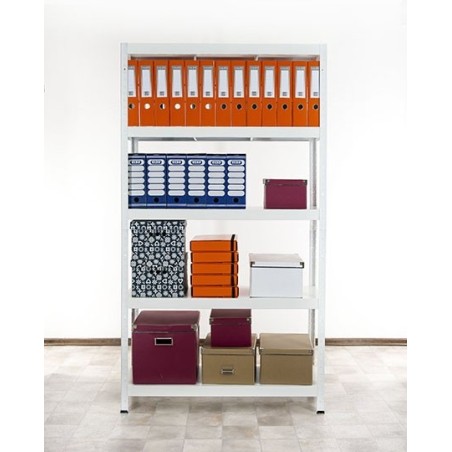 Regał metalowy ELARA 180x100x40 5p biała