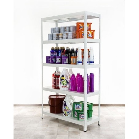 Regał metalowy ELARA 180x100x40 5p biała