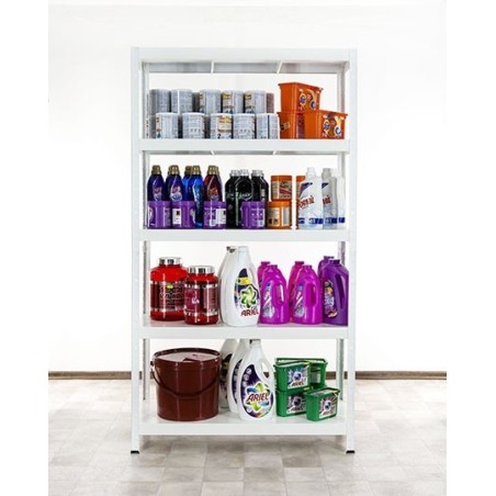 Regał metalowy ELARA 180x100x40 5p biała