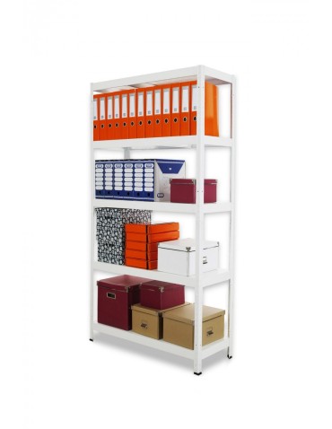 Regał metalowy ELARA 180x90x40 5p biała