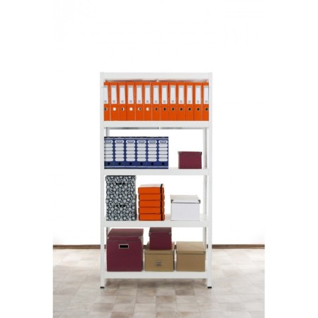 Regał metalowy ELARA 180x80x40 5p biała