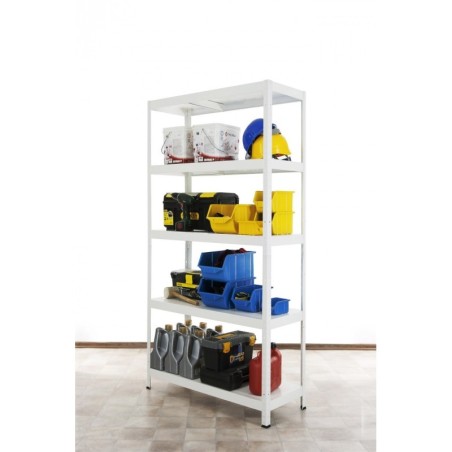 Regał metalowy ELARA 180x80x40 5p biała