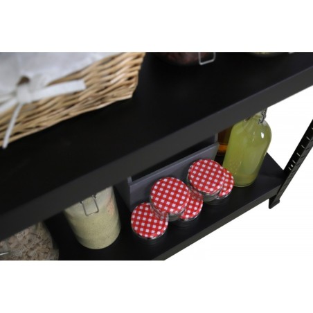 Regał metalowy ELARA 180x90x40 5p czarna