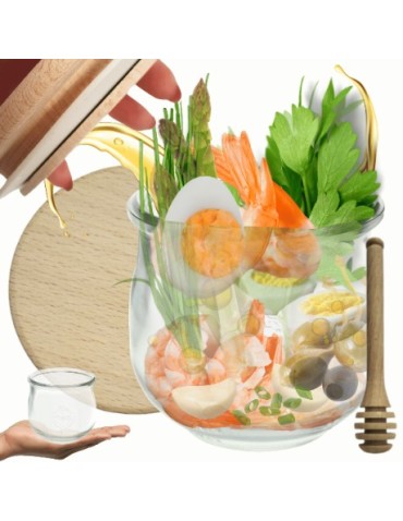 Słoiki WECK / drewniane wieko, nabierak słoik 580ml TULIP