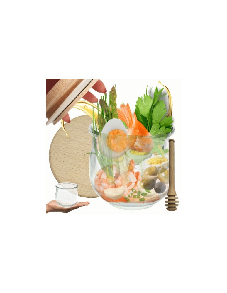 Słoiki i butelki - Słoiki WECK / drewniane wieko, nabierak słoik 580ml TULIP - produkt MODO24.PL 1