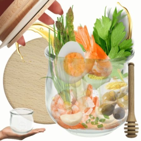 Słoiki WECK / drewniane wieko, nabierak słoik 580ml TULIP