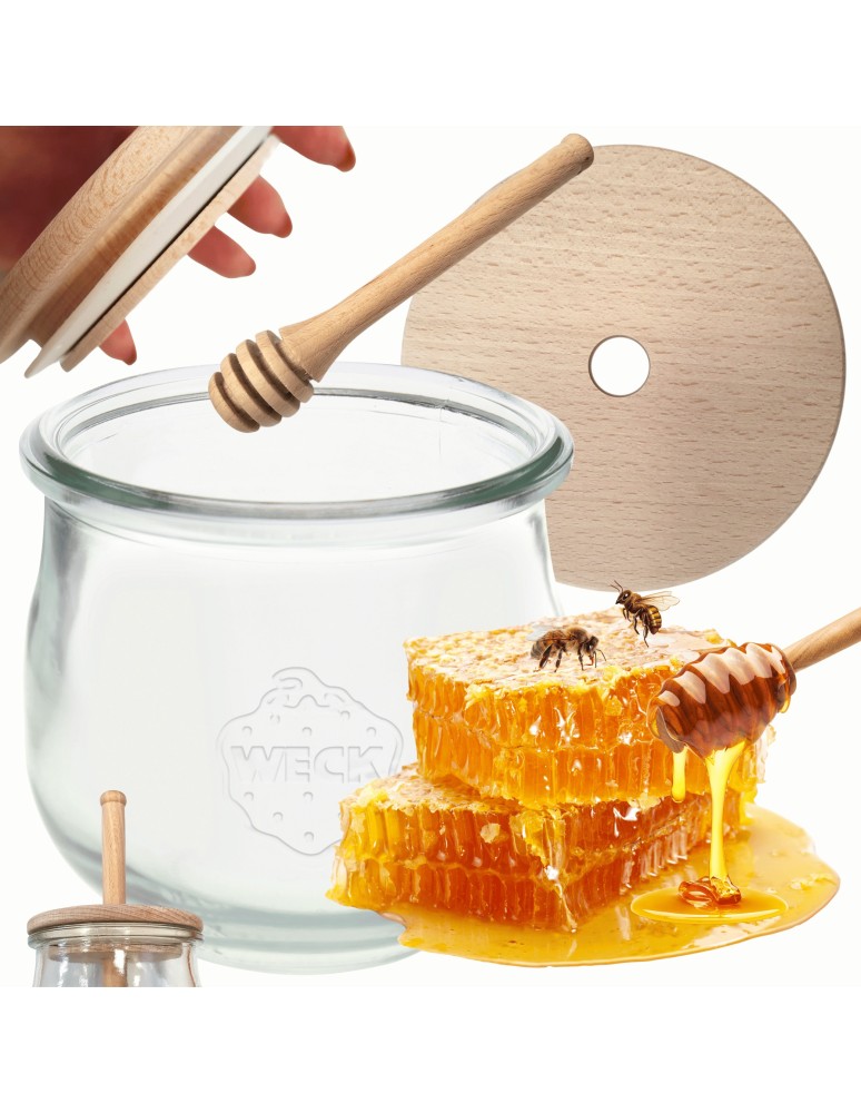 Słoiki weck - Słoik na miód WECK dozownik do miodu słoik do miodu z nabierakiem 580ml W5 - produkt MODO24.PL 1