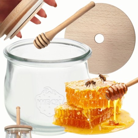 Słoik na miód WECK dozownik do miodu słoik do miodu z nabierakiem 580ml W5