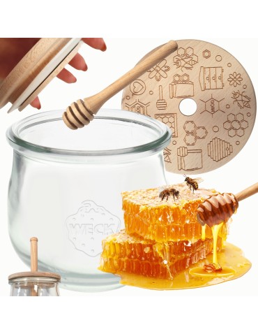 Słoik na miód WECK dozownik do miodu słoik do miodu z nabierakiem 580ml W4