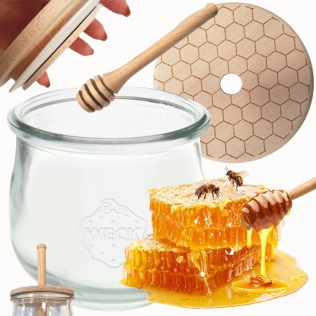 Słoik na miód WECK dozownik do miodu słoik do miodu z nabierakiem 580ml W3