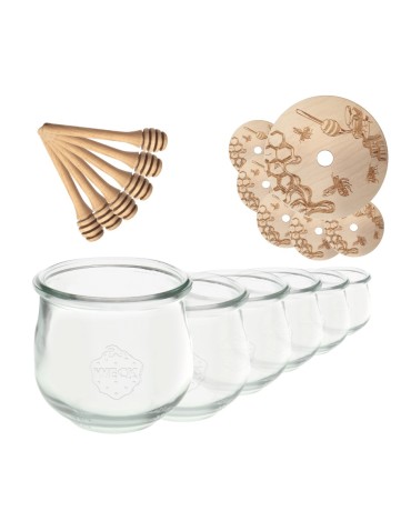 Słoiki na miód WECK zestaw słoików do miodu z nabierakiem 580ml W2 6szt EKO - produkt 2