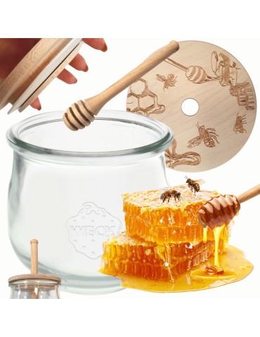 Słoik na miód WECK dozownik do miodu słoik do miodu z nabierakiem 580ml W2
