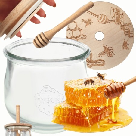 Słoik na miód WECK dozownik do miodu słoik do miodu z nabierakiem 580ml W2