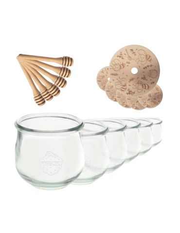 Słoiki na miód WECK zestaw słoików do miodu z nabierakiem 580ml W1 6szt EKO - produkt 2