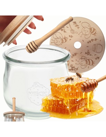 Słoik na miód WECK dozownik do miodu słoik do miodu z nabierakiem 580ml W1