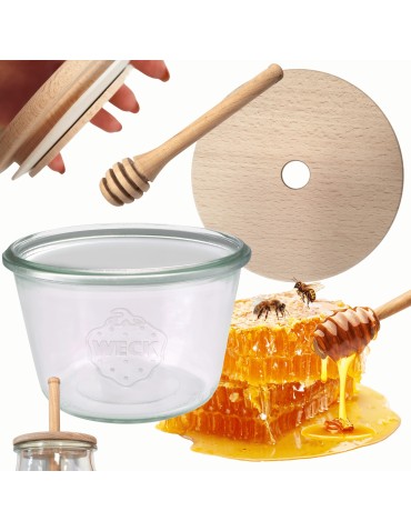 Słoik na miód WECK dozownik do miodu słoik do miodu z nabierakiem 370ml W5