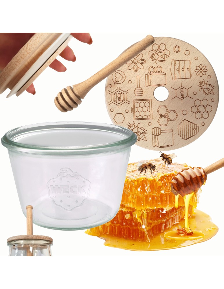 Słoiki weck - Słoik na miód WECK dozownik do miodu słoik do miodu z nabierakiem 370ml W4 - produkt MODO24.PL 1