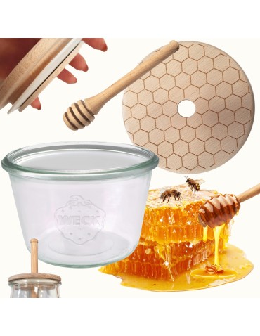 Słoik na miód WECK dozownik do miodu słoik do miodu z nabierakiem 370ml W3