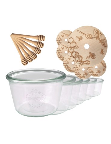 Słoiki na miód WECK zestaw słoików do miodu z nabierakiem 370ml W2 6szt EKO - produkt 2