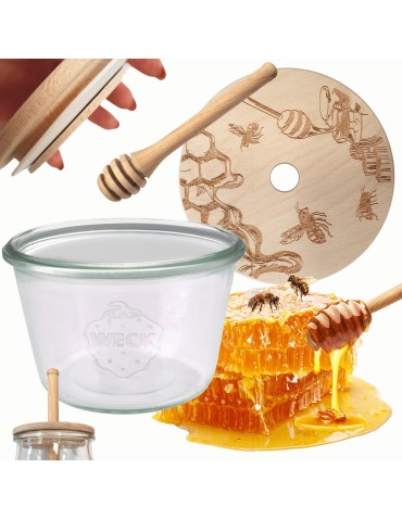 Słoik na miód WECK dozownik do miodu słoik do miodu z nabierakiem 370ml W2