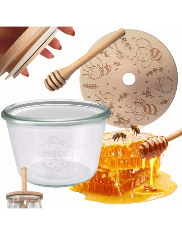 Słoik na miód WECK dozownik do miodu słoik do miodu z nabierakiem 370ml W1