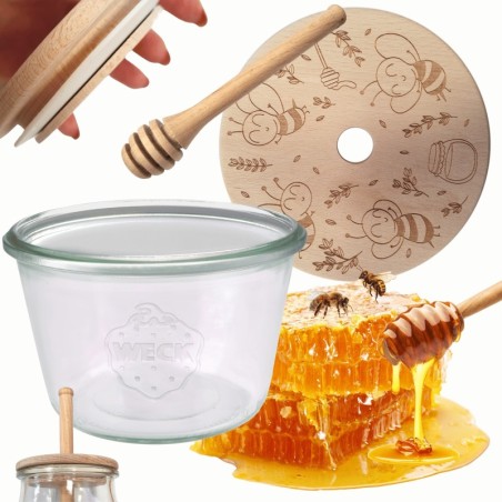 Słoik na miód WECK dozownik do miodu słoik do miodu z nabierakiem 370ml W1