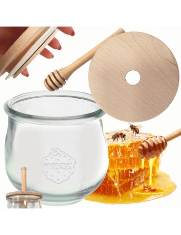 Słoik na miód WECK dozownik do miodu słoik do miodu z nabierakiem 370ml W5
