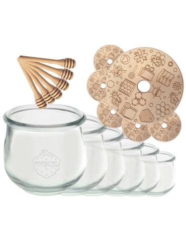 Słoiki na miód WECK zestaw słoików do miodu z nabierakiem 370ml W4 6szt EKO - produkt 2