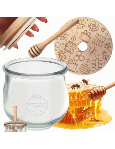 Słoik na miód WECK dozownik do miodu słoik do miodu z nabierakiem 370ml W4