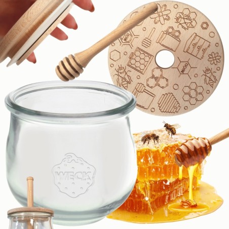 Słoik na miód WECK dozownik do miodu słoik do miodu z nabierakiem 370ml W4