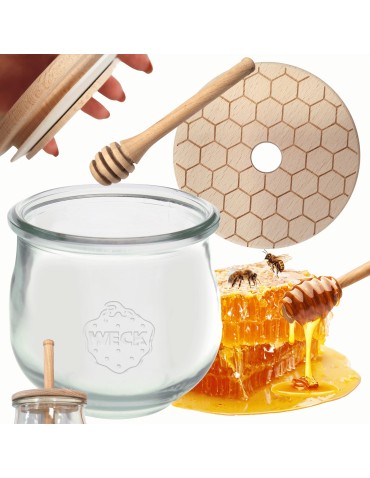 Słoik na miód WECK dozownik do miodu słoik do miodu z nabierakiem 370ml W3
