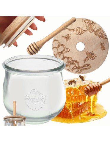 Słoik na miód WECK dozownik do miodu słoik do miodu z nabierakiem 370ml W2