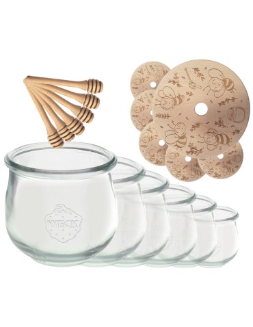 Słoiki na miód WECK zestaw słoików do miodu z nabierakiem 370ml W1 6szt EKO - produkt 2
