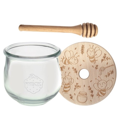 Słoik na miód WECK dozownik do miodu słoik do miodu z nabierakiem 370ml W1