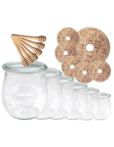 Słoiki na miód WECK zestaw słoików do miodu z nabierakiem 220ml W4 6szt EKO - produkt 2