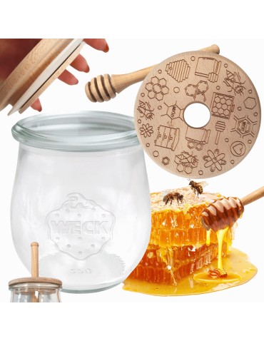 Słoik na miód WECK dozownik do miodu słoik do miodu z nabierakiem 220ml W4