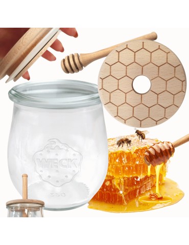 Słoik na miód WECK dozownik do miodu słoik do miodu z nabierakiem 220ml W3