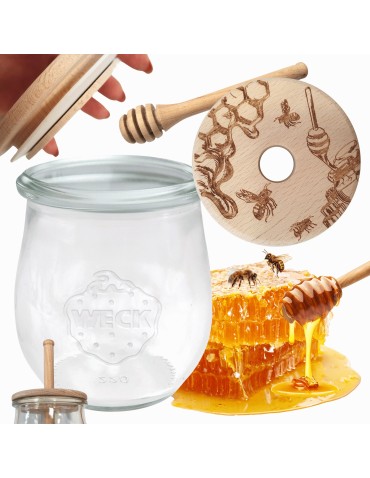 Słoik na miód WECK dozownik do miodu słoik do miodu z nabierakiem 220ml W2