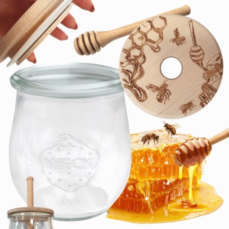 Słoik na miód WECK dozownik do miodu słoik do miodu z nabierakiem 220ml W2