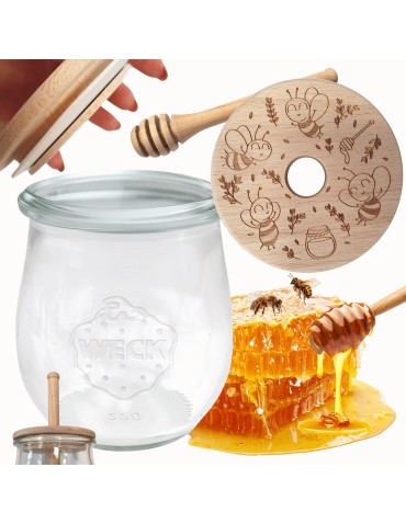 Słoik na miód WECK dozownik do miodu słoik do miodu z nabierakiem 220ml W1