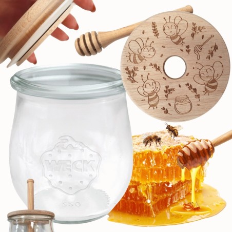 Słoik na miód WECK dozownik do miodu słoik do miodu z nabierakiem 220ml W1