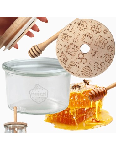 Słoik na miód WECK dozownik do miodu słoik do miodu z nabierakiem 200ml W4