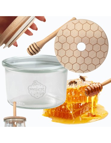 Słoik na miód WECK dozownik do miodu słoik do miodu z nabierakiem 200ml W3