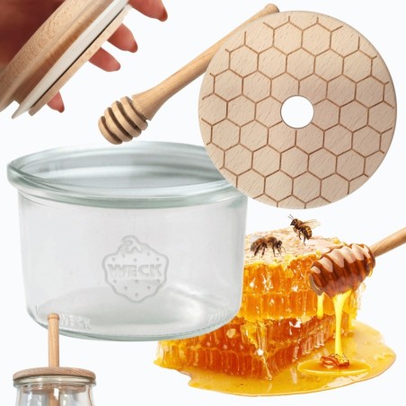 Słoik na miód WECK dozownik do miodu słoik do miodu z nabierakiem 200ml W3