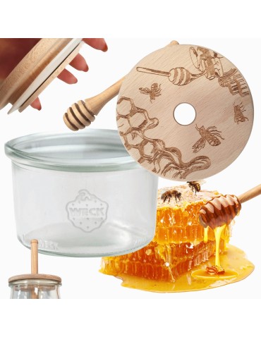 Słoik na miód WECK dozownik do miodu słoik do miodu z nabierakiem 200ml W2