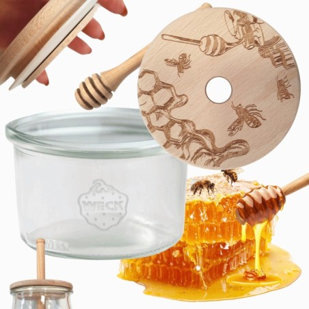 Słoik na miód WECK dozownik do miodu słoik do miodu z nabierakiem 200ml W2