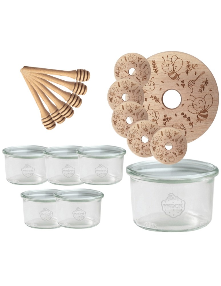 Słoiki weck - Słoiki na miód WECK zestaw słoików do miodu z nabierakiem 200ml W1 6szt EKO - product MODO24.PL 2